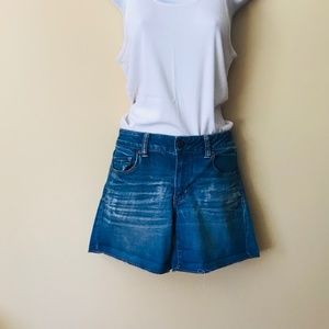 American Eagle Super Super Stretch Faded Front Jean Shorts